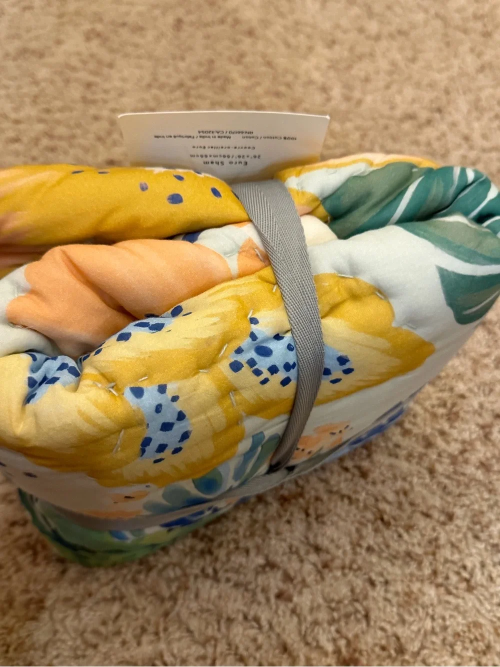 NWT new Anthropologie Ellen merchant cotton voile euro pillow sham Floral Parrot